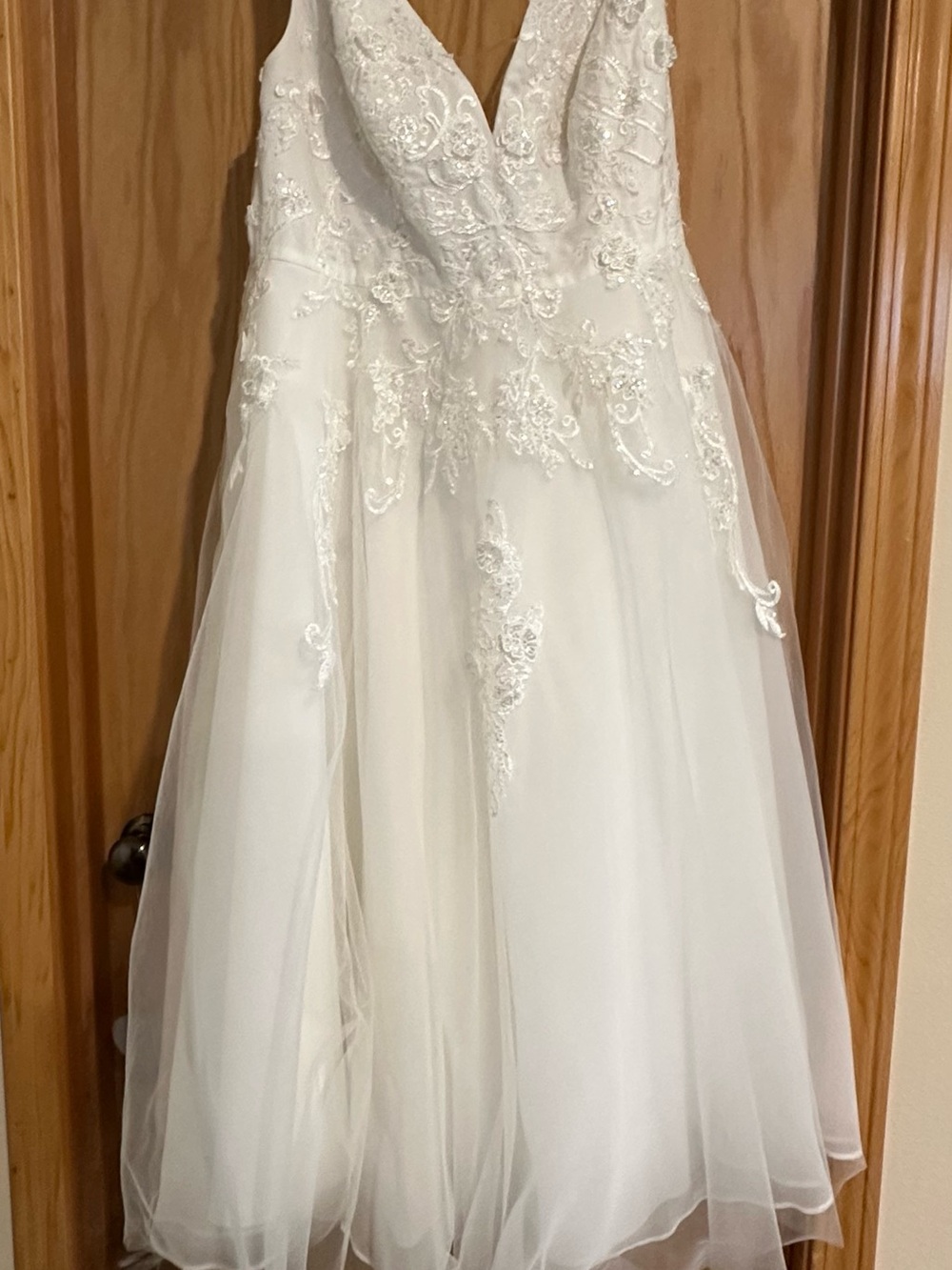 Ivory Lace Appliqué A-Line Dress
